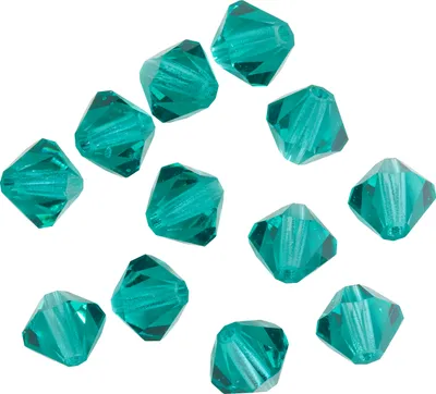 Produktbild von Glasschliffglitzerperlen, 6 mm, 12 Stück Blue Zircon