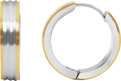 Produktbild von Akzent Edelstahl Klapp-Creolen, bicolor, matt