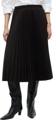 Produktbild von Tommy Hilfiger Pleated Twill Midi Skirt, Weiblich, Erwachsener, Schokolade, Regular fit, 1 Stück(e), Elasthan, Polyester, Viskose