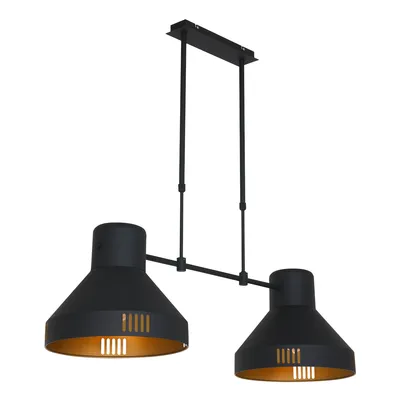Produktbild von Steinhauer Pendelleuchte Evy 2-flammig Schwarz Matt/ Gold 104x35cm