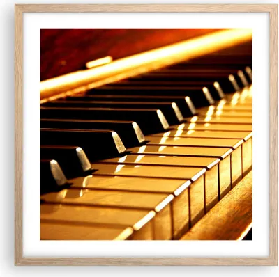 Produktbild von Gerahmtes Poster - Rahmen in heller Eiche - Klavier Musik Konzert - 50x50 cm - Wand Bild - Wanddeko - Wandbilder - Wandposter - Bilderrahmen - Bilder - Kunstdruck - Wandbild - P2NAC50x50-2200