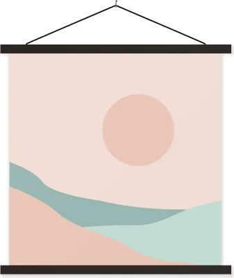 Produktbild von MuchoWow® Textilposter Sommer - Sonne - Strand - Abstrakt 120x120 cm mit schwarzem Rahmen - Aufhängungsset