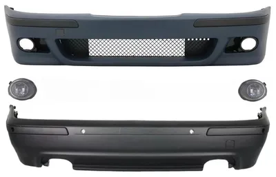 Imagen del producto de Kit de carrocería para BMW Serie 5 E39 (1995-2003) con aspecto M5, incluye luces antiniebla cromadas.