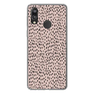 Produktbild von MuchoWow® Handyhülle Schutzhülle Hülle für Huawei P20 Lite (2020) Polka dots - Rosa - Schwarz Silikon Softcase Handy Hülle - Kartenhalter