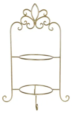 Image de Clayre & Eef Étagère pour 2 assiettes 38x30x57 cm Or Fer
