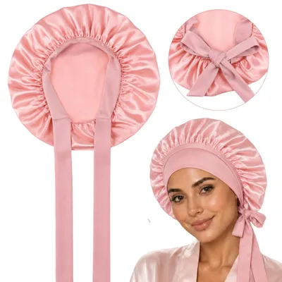 Image de Bonnet à mèches rose professionnel à nouer
