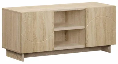 Imagen del producto de Soporte para televisión, 90 x 34,5 x 40 cm, roble Sonoma, material compuesto de madera