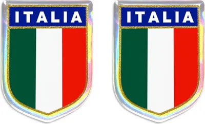 Image de Autocollant 3D Drapeau Italie HQ, pack de 2