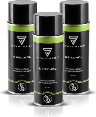 Produktbild von STAHLWERK 3er Set Profi-Kriechöl zum Sprühen Schmiermittel 400 ml Dose