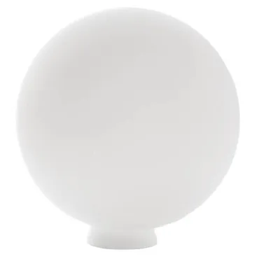 Image de Verre sphérique opale blanc mat Ø 250 mm - Verre de rechange avec collerette pour abat-jour