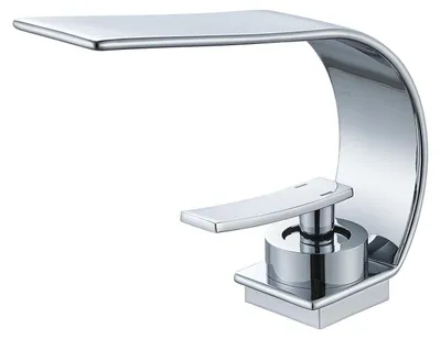 Produktbild von Wasserfall Waschtischarmatur Chrom Einhandmischer mit Zugstange Wassersparend