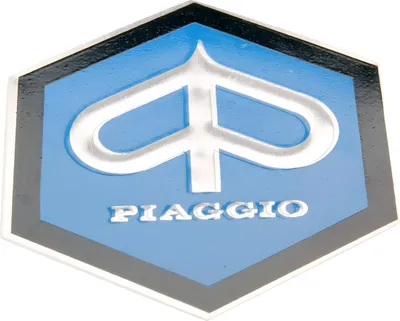 Obrázek produktu pro Emblem Piaggio zum Kleben 6-eckig 42mm glatt für Kaskade für Piaggio Ape, Vespa Gl, Rally