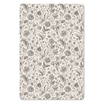 Produktbild von MuchoWow® Mauspad Mousepad Blumen - Muster - Grau 40x60 cm - Mousepads - Maus Mat - Pad - Mausunterlage - Schreibtisch Accesoire