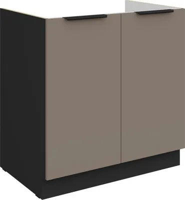 Produktbild von Spülenunterschrank LUNARA – Breite 80 cm, Dunkelbeige/Schwarz