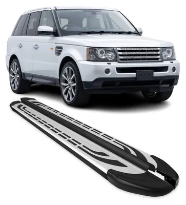 Image de Marchepieds Latéraux pour Range Rover Sport L320 2005-2013 Aluminium Gris Noir