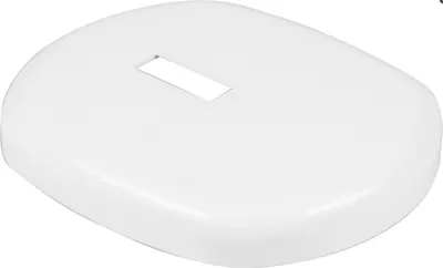 A white, oval-shaped product with a rectangular cutout in the center, shown from a slightly elevated angle against a white background.