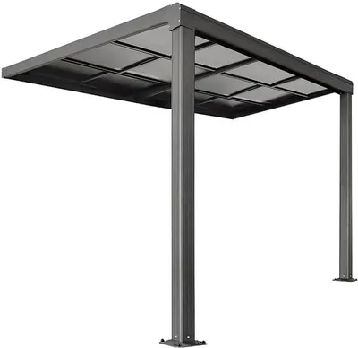 Produktbild von HOME DELUXE - Terrassenüberdachung SOLIS DELUXE - 290 x 295 x 233 / 272 cm - inkl. Schiebedachfunktion - inkl. Hohlkammerplatten, Montagematererial I Pergola Überdachung Terrassendach