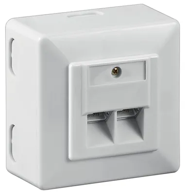 Immagine prodotto di Presa universale CAT.6 con telaio di montaggio (bianco, 2x presa RJ-45)