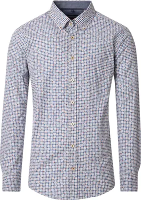 Produktbild von CASAMODA Herren Freizeithemd Langarm Button-Down Casual Blau gemustert L