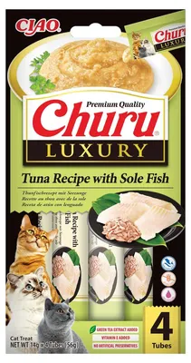 Produktbild von Churu Katzensnack Luxury Thunfisch & Seezunge 4 x 14 g