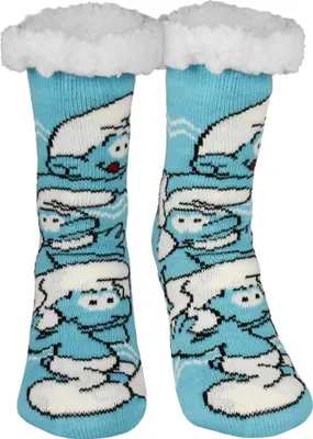 Produktbild von Die Schlümpfe Hüttensocken - Haussocken für Damen Kuschelsocken Flauschige Wintersocken warme Frauen Socken Blau 39-42