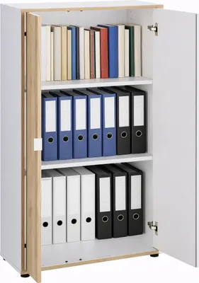 Produktbild von Büroschrank 67x35x112 Aktenschrank Softclosefunktion Eiche weiss #4152