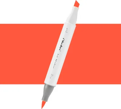 Immagine prodotto di OHUHU pennarello ad alcool bifacciale Brush & Chisel, Y5 Rouge Orange