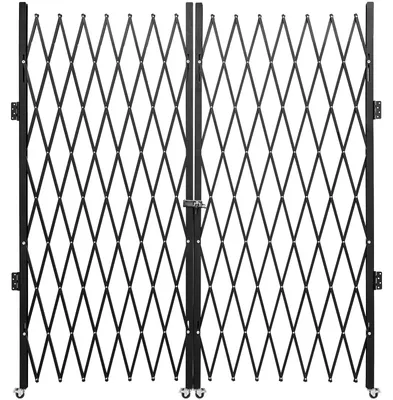Image de VEVOR Porte de sécurité double pliante, 5 pouces H x 10 pouces L Porte de sécurité pliante, porte de sécurité en accordéon en acier, porte de sécurité extensible de manière flexible, porte à barricades roulante à 360°, porte à ciseaux ou porte avec des clés