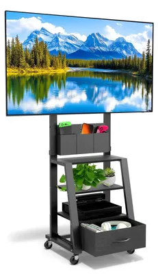Image de Support TV mobile - Pour téléviseurs de 23 à 60 pouces - Capacité maximale de 72 kg - Noir