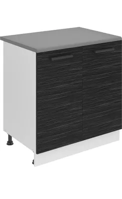 Produktbild von Belini Unterschrank Küche, Küchenunterschrank 80 cm Breite. SD Küchenunterschrank mit Arbeitsplatte. Küchenschrank mit 2 Türen, Königliches Ebenholz