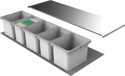 Produktbild von Naber, Cox Box 1T 1200-5 N40. Abfallsammler, mit Biodeckel, hellgrau - Mülleimer