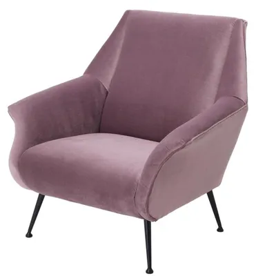 Produktbild von Casa Padrino Luxus Sessel in lila mit schwarzen Beinen 88 x 80 x H. 91 cm - Designer Club Möbel