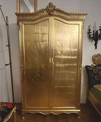 Produktbild von Casa Padrino Barock Schlafzimmer Schrank mit 2 Türen Gold H. 220 cm - Barockstil Schlafzimmer Möbel