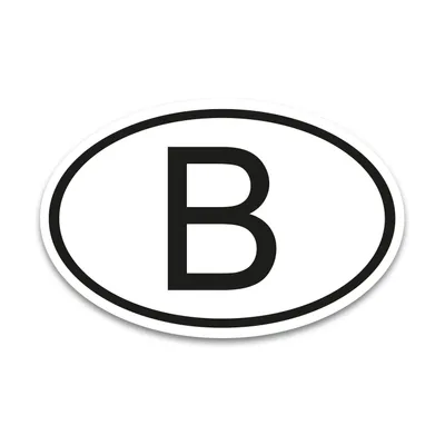 Produktbild von B Magnet Länderkennzeichen Belgien Schwarz & Weiß - 17,5 x 11,5 cm - kfz789