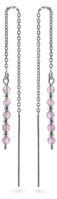 Produktbild von Silberne Kettenohrringe mit Amethyst AJKNS004