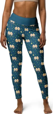 Produktbild von Mr. & Mrs. Panda Yoga-Hose Eulen Liebe Größe L - Blau - Geschenk, Tights, Eule, Sporthose, Leggings, Yogahose, Yoga-Leggings, Paar, Leggins, glücklich, Romantisch