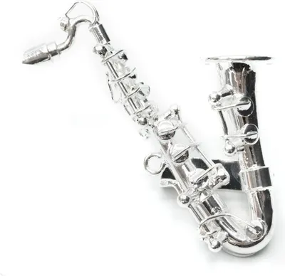 Produktbild von Saxofon Brosche Sax Saxofonbrosche Miniblings Saxophon Anstecknadel +Box versilb
