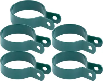 Image de Collier Strend Pro METALTEC, 48 mm, vert, RAL6005, pour poteau rond, pack de 5 pieces