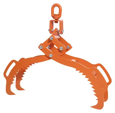 Obrázek produktu pro Kleště na dřevo – 4-čelistový kleště na kulaté dřevo – nosnost 1202 kg – rozpětí 71 cm – tloušťka materiálu 8 mm – legovaná ocel – rozměry 38×4,5×87 cm – oranžová barva