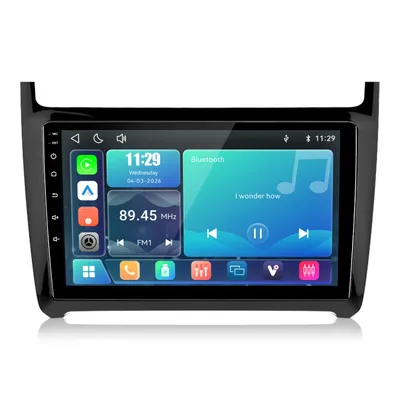 Immagine prodotto di Autoradio compatibile con Carplay, adatta per VW Polo 5, 6R, 6C dal 2008 al 2020, con Bluetooth, Android Auto, controllo comandi al volante (SWC), equalizzatore (EQ) e porta USB