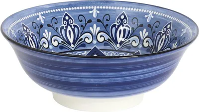 Zdjęcie produktu dla HowHomely | Miska ceramiczna - Miska na sałatkę - 1,2 L - Niebieska - Miska - Orientalna