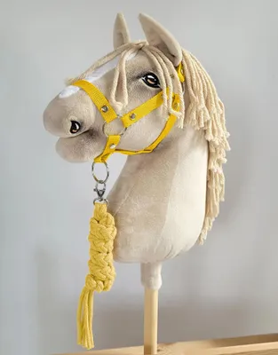 Produktbild von Zestaw do Hobby Horse: kantar A3 + uwiąz ze sznurka - żółty