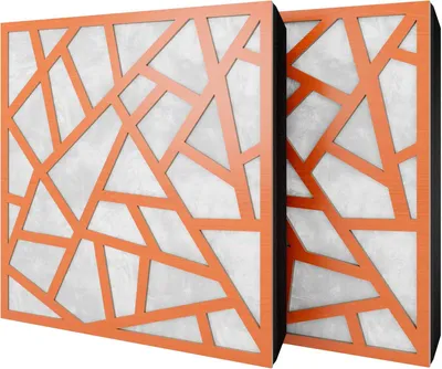 Produktbild von 2er-Pack – Akustikpaneel mit Samtstoff und Befestigungsset | 50x50x5cm | Schallabsorption-Diffusion-Reflexion-Schalldämmung | [SKYROSS -Kirschbaum|Weiß]