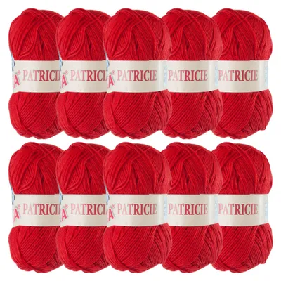 10 x 50g Strickgarn Patricie by Vlnika Wolle Strickwolle Sommergarn rot