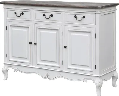 Produktbild von FURNLUX Anrichte Rimini Weiss Braun Und Weiss 120cm / Hauptfarbe: Weiß / Abmessungen: 120 x 85 x 40 cm