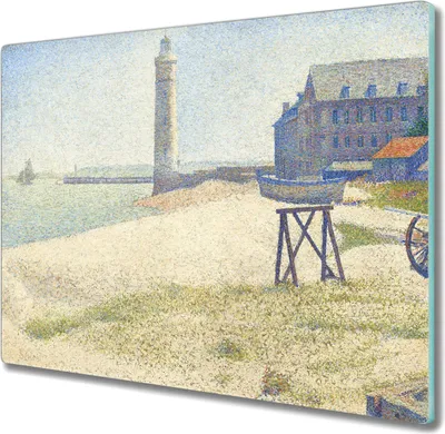 Produktbild von Coloray Herdabdeckplatte 60x52 cm Schneidebrett Kochplattenabdeckung Küchenbrett Hackbrett - Leuchtturm Wasser