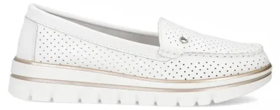 Produktbild von Brogues Schuhe DP700625WH Weiß, leichte Plateausohle, perforiertes Obermaterial