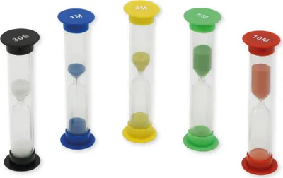 Produktbild von TimeTEX Sanduhren-Set 5 tlg., 10 cm hoch, 2,5 cm ø