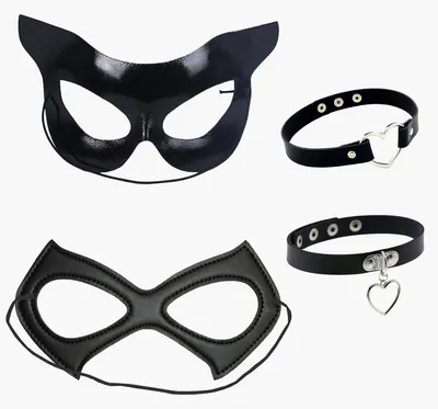 Zdjęcie produktu dla Kostium kota zestaw 4-częściowy, czarna maska kota, choker, na Halloween