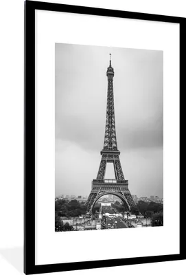 Produktbild von MuchoWow® Gerahmtes Poster Der Eiffelturm 60x90 cm - Poster mit Schwarzem Bilderrahmen Wandposter Rahmen Foto Bilder - Dekoration - Wandposter Wohnzimmer - Hochwertig